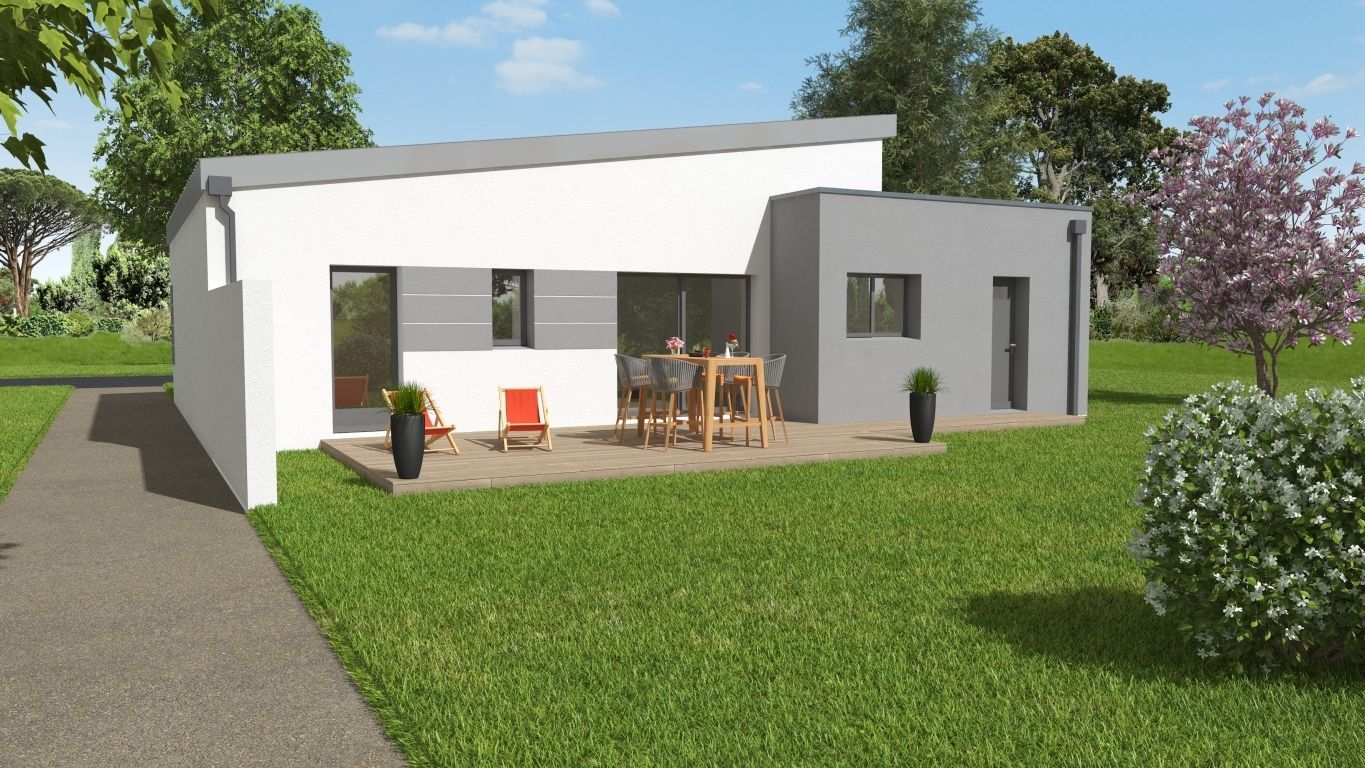 Plan 3D modèle maison Beneteau façade arrière