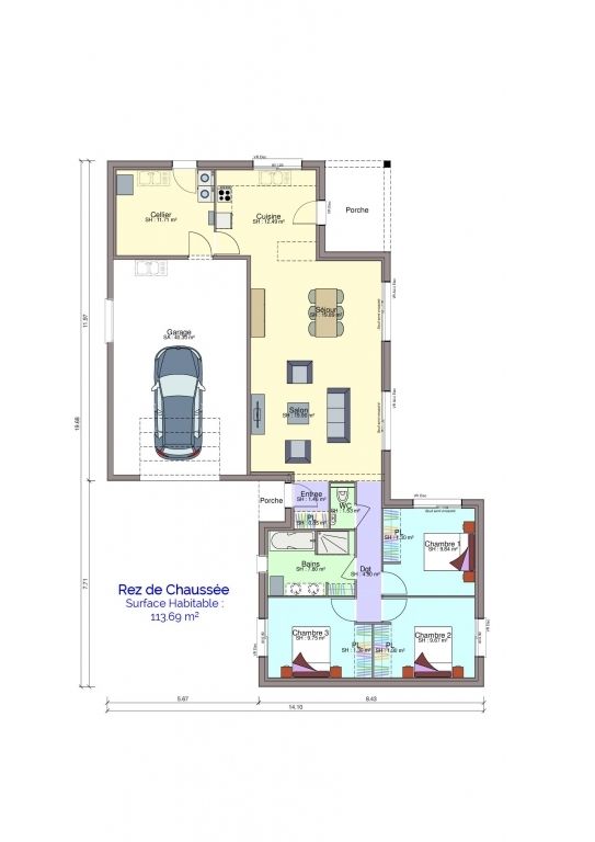 Plan maison Clémenceau rez-de-chaussée
