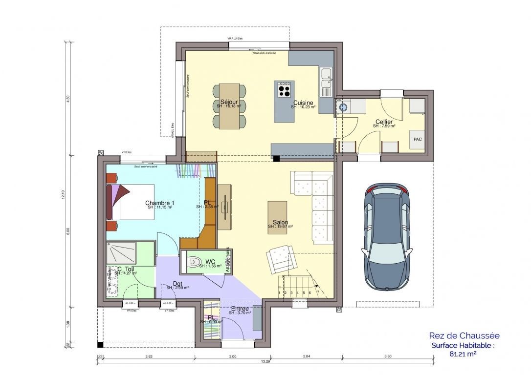 Innovante n°2 Plan maison Demirel rez-de-chaussée