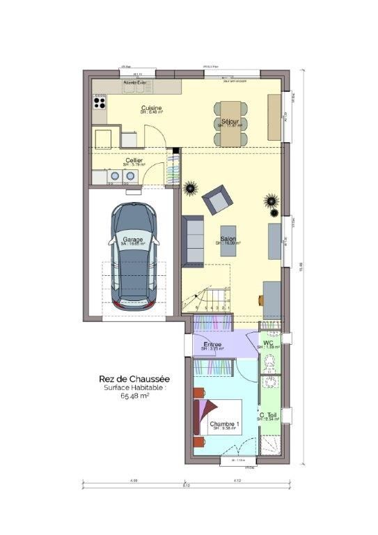 Plan maison Drouault rez-de-chaussée