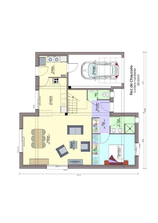 Plan rez-de-chaussée RDC