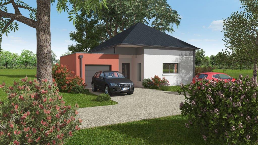 Innovante n°3 Façade avant d'une maison neuve avec garage