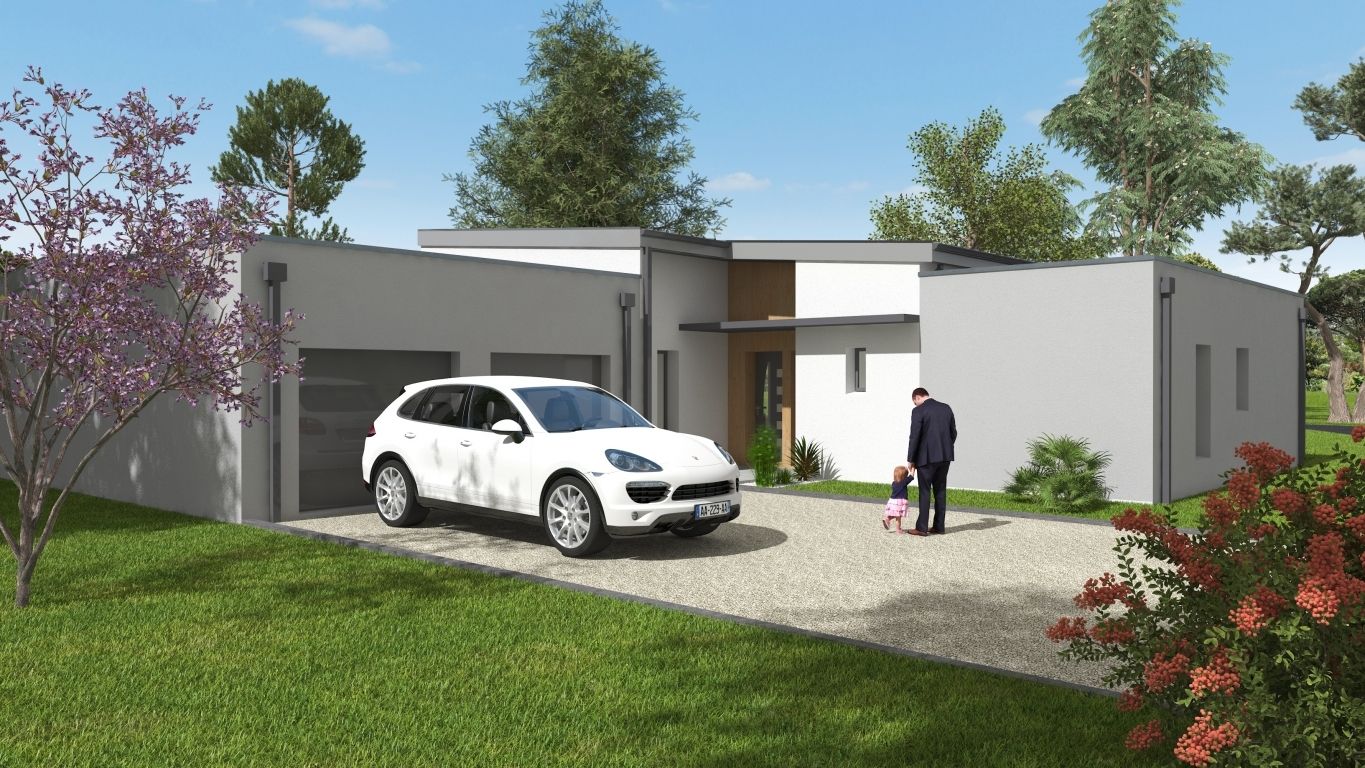 Innovante n°4 Façade avant d'une maison neuve sur mesure