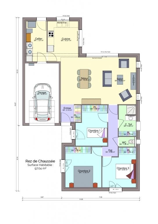 Plan maison Zanzi rez-de-chaussée